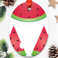 Watermelon Slice Red Green Fruite Ornament (oval) by Mariart