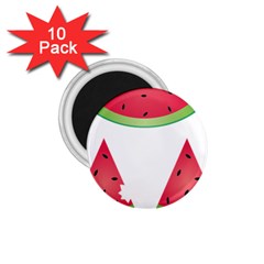 Watermelon Slice Red Green Fruite 1 75  Magnets (10 Pack)  by Mariart