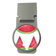 Watermelon Slice Red Green Fruite Money Clips (round)  by Mariart