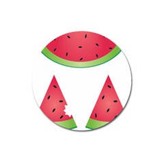 Watermelon Slice Red Green Fruite Magnet 3  (round) by Mariart