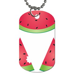 Watermelon Slice Red Green Fruite Dog Tag (two Sides) by Mariart