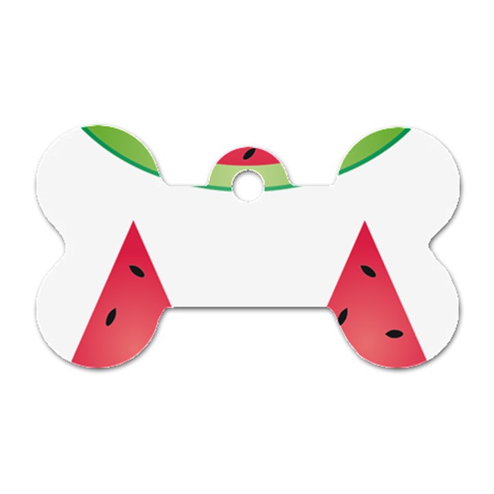 Watermelon Slice Red Green Fruite Dog Tag Bone (One Side)