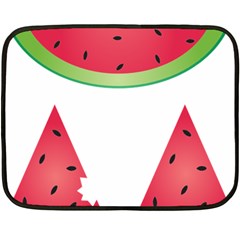 Watermelon Slice Red Green Fruite Fleece Blanket (mini) by Mariart