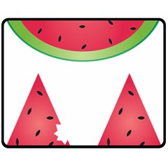 Watermelon Slice Red Green Fruite Fleece Blanket (medium)  by Mariart