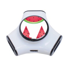 Watermelon Slice Red Green Fruite 3-port Usb Hub by Mariart