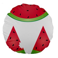 Watermelon Slice Red Green Fruite Large 18  Premium Round Cushions by Mariart