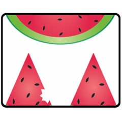 Watermelon Slice Red Green Fruite Double Sided Fleece Blanket (medium)  by Mariart