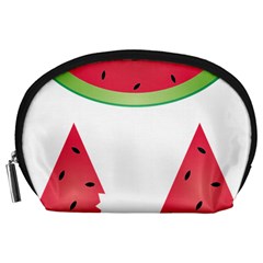 Watermelon Slice Red Green Fruite Accessory Pouches (large)  by Mariart