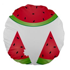 Watermelon Slice Red Green Fruite Large 18  Premium Flano Round Cushions by Mariart