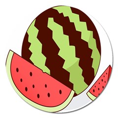 Watermelon Slice Red Green Fruite Circle Magnet 5  (Round)