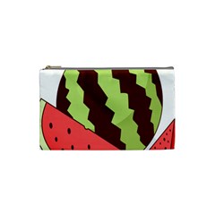 Watermelon Slice Red Green Fruite Circle Cosmetic Bag (small)  by Mariart