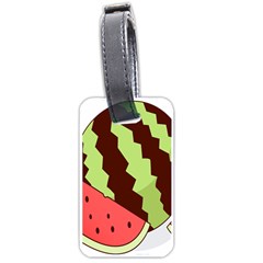 Watermelon Slice Red Green Fruite Circle Luggage Tags (One Side) 