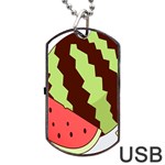 Watermelon Slice Red Green Fruite Circle Dog Tag USB Flash (Two Sides) Front