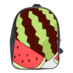 Watermelon Slice Red Green Fruite Circle School Bags (XL) 