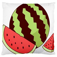 Watermelon Slice Red Green Fruite Circle Large Flano Cushion Case (Two Sides)