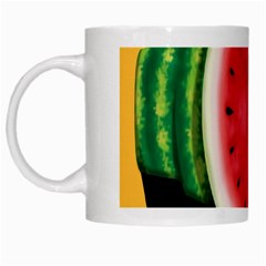 Watermelon Slice Red Orange Green Black Fruite Time White Mugs by Mariart