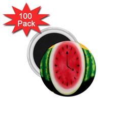 Watermelon Slice Red Orange Green Black Fruite Time 1 75  Magnets (100 Pack)  by Mariart