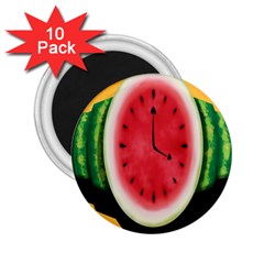 Watermelon Slice Red Orange Green Black Fruite Time 2 25  Magnets (10 Pack)  by Mariart