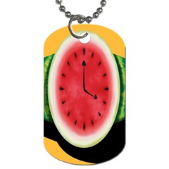 Watermelon Slice Red Orange Green Black Fruite Time Dog Tag (two Sides) by Mariart