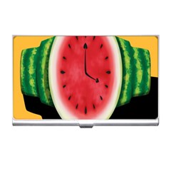 Watermelon Slice Red Orange Green Black Fruite Time Business Card Holders by Mariart