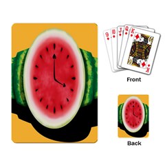 Watermelon Slice Red Orange Green Black Fruite Time Playing Card by Mariart