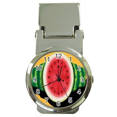 Watermelon Slice Red Orange Green Black Fruite Time Money Clip Watches by Mariart