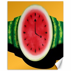 Watermelon Slice Red Orange Green Black Fruite Time Canvas 16  X 20   by Mariart