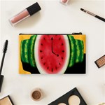 Watermelon Slice Red Orange Green Black Fruite Time Cosmetic Bag (Small)  Back