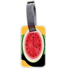 Watermelon Slice Red Orange Green Black Fruite Time Luggage Tags (two Sides) by Mariart