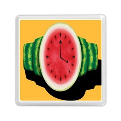 Watermelon Slice Red Orange Green Black Fruite Time Memory Card Reader (square)  by Mariart