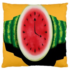 Watermelon Slice Red Orange Green Black Fruite Time Large Cushion Case (two Sides) by Mariart