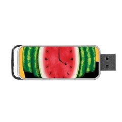 Watermelon Slice Red Orange Green Black Fruite Time Portable Usb Flash (one Side) by Mariart