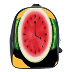 Watermelon Slice Red Orange Green Black Fruite Time School Bags (XL)  Front