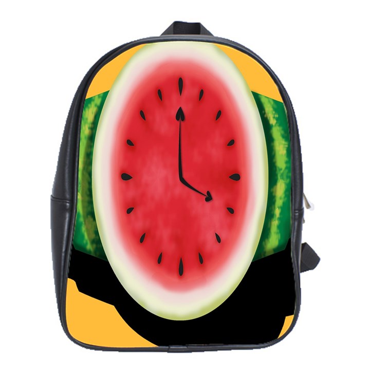 Watermelon Slice Red Orange Green Black Fruite Time School Bags (XL) 