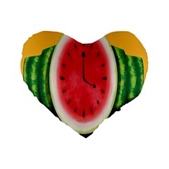 Watermelon Slice Red Orange Green Black Fruite Time Standard 16  Premium Heart Shape Cushions by Mariart