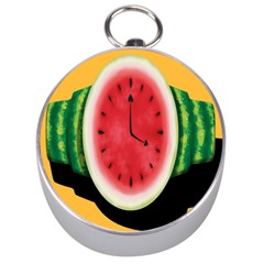 Watermelon Slice Red Orange Green Black Fruite Time Silver Compasses by Mariart