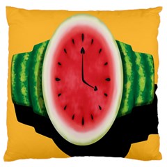 Watermelon Slice Red Orange Green Black Fruite Time Standard Flano Cushion Case (two Sides) by Mariart