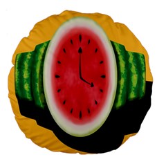 Watermelon Slice Red Orange Green Black Fruite Time Large 18  Premium Flano Round Cushions by Mariart