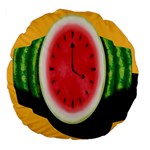 Watermelon Slice Red Orange Green Black Fruite Time Large 18  Premium Flano Round Cushions Front