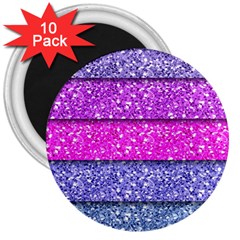 Violet Girly Glitter Pink Blue 3  Magnets (10 Pack)  by Mariart