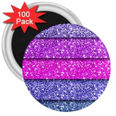 Violet Girly Glitter Pink Blue 3  Magnets (100 Pack) by Mariart