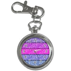 Violet Girly Glitter Pink Blue Key Chain Watches