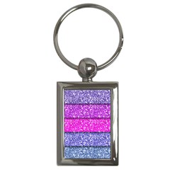 Violet Girly Glitter Pink Blue Key Chains (rectangle)  by Mariart