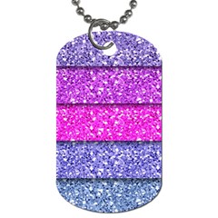 Violet Girly Glitter Pink Blue Dog Tag (two Sides) by Mariart