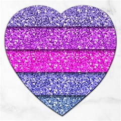 Violet Girly Glitter Pink Blue Jigsaw Puzzle (heart) by Mariart