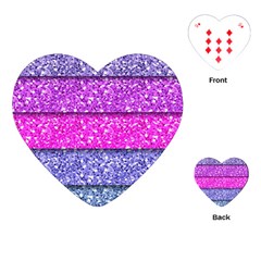 Violet Girly Glitter Pink Blue Playing Cards (heart)  by Mariart