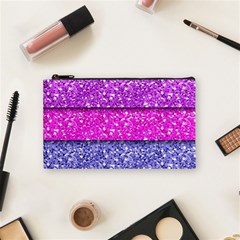 Violet Girly Glitter Pink Blue Cosmetic Bag (small)  by Mariart