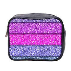 Violet Girly Glitter Pink Blue Mini Toiletries Bag 2-side by Mariart