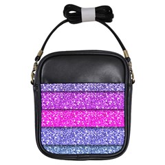 Violet Girly Glitter Pink Blue Girls Sling Bags by Mariart