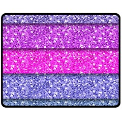 Violet Girly Glitter Pink Blue Fleece Blanket (medium)  by Mariart